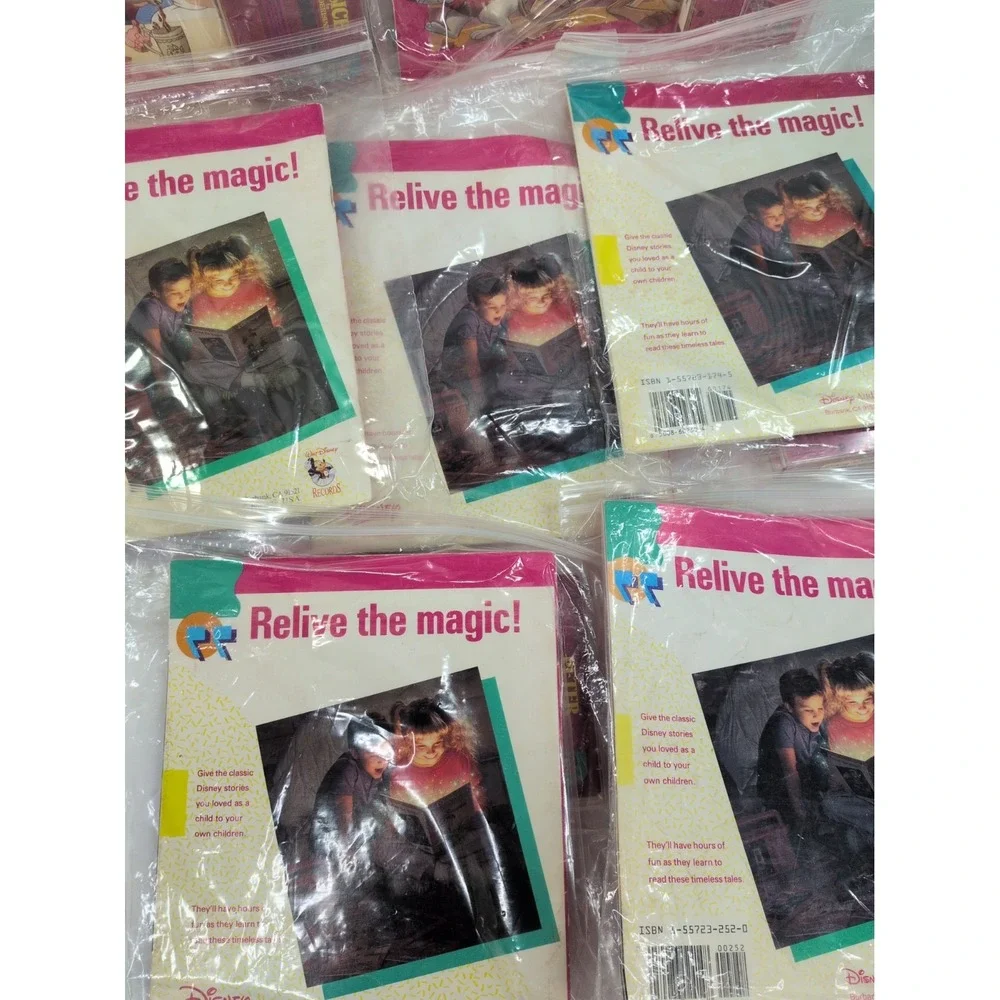 VTG LOT 8🩷Disney Childrens Read Along Listen Books+Cassette Tapes LowTech Audio